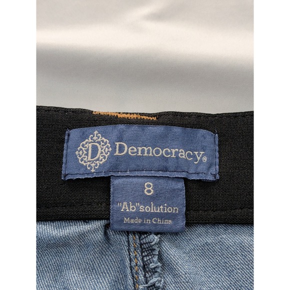 Democracy "Ab"solution Blue Denim Bermuda Shorts Medium Wash Women 8 Stretch - Picture 3 of 11